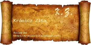 Kránicz Zita névjegykártya
